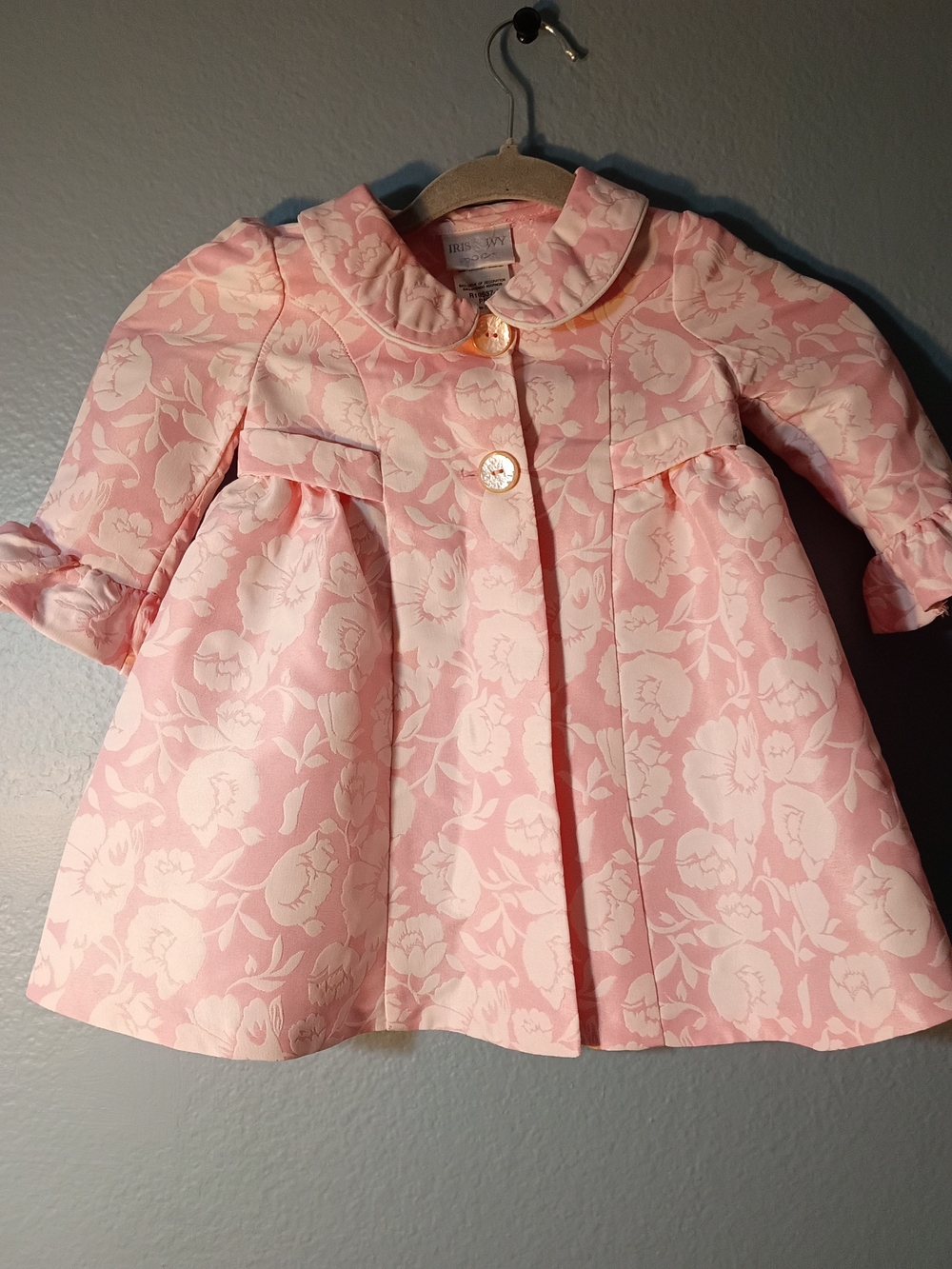 iris & ivy Pale Pink Floral Jacquard Dress Coat